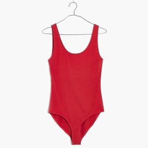 NWOT Madewell Scoopback Bodysuit Red/Brick M